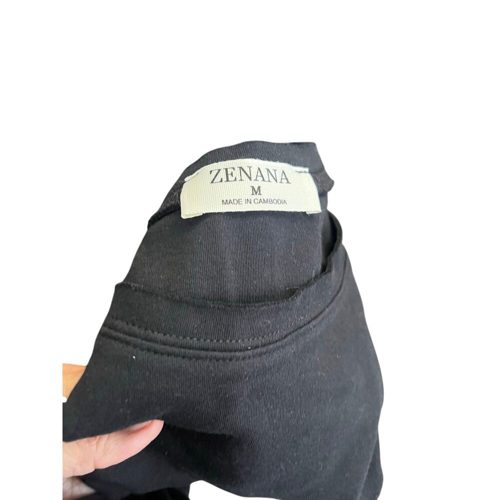 Zenana Women's Cotton Black Set Joggers & Short Sleeve Top NWT - Picture 6 of 6